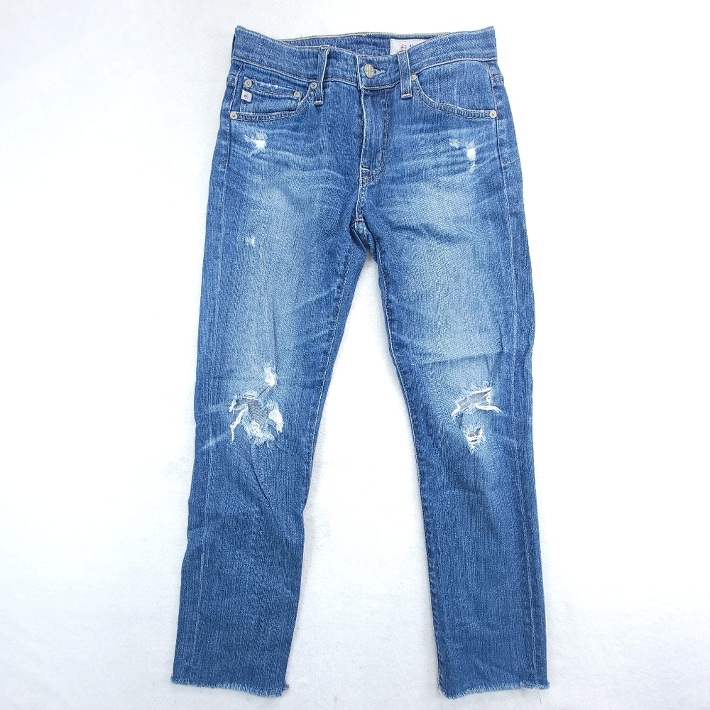 AG Adriano Goldschmied Jeans Womens 24R Blue The Ex-Boyfriend Slim Distressed